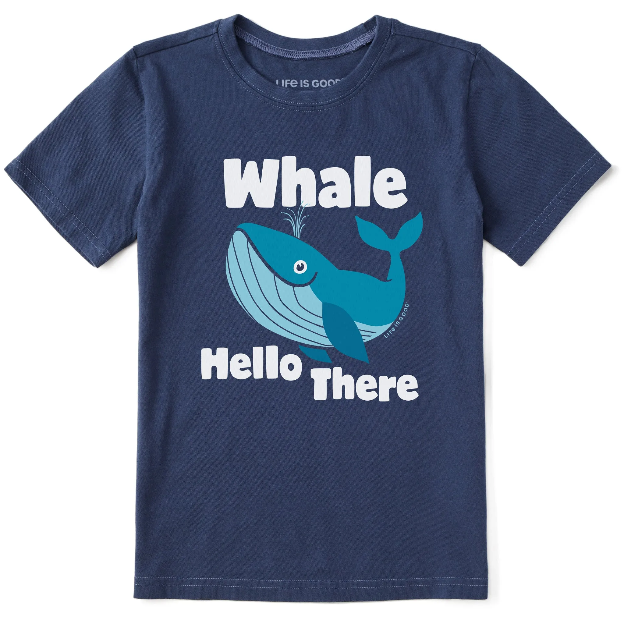 Kids Whale Hello There Spout Short Sleeve Crusher Tee Life is Good