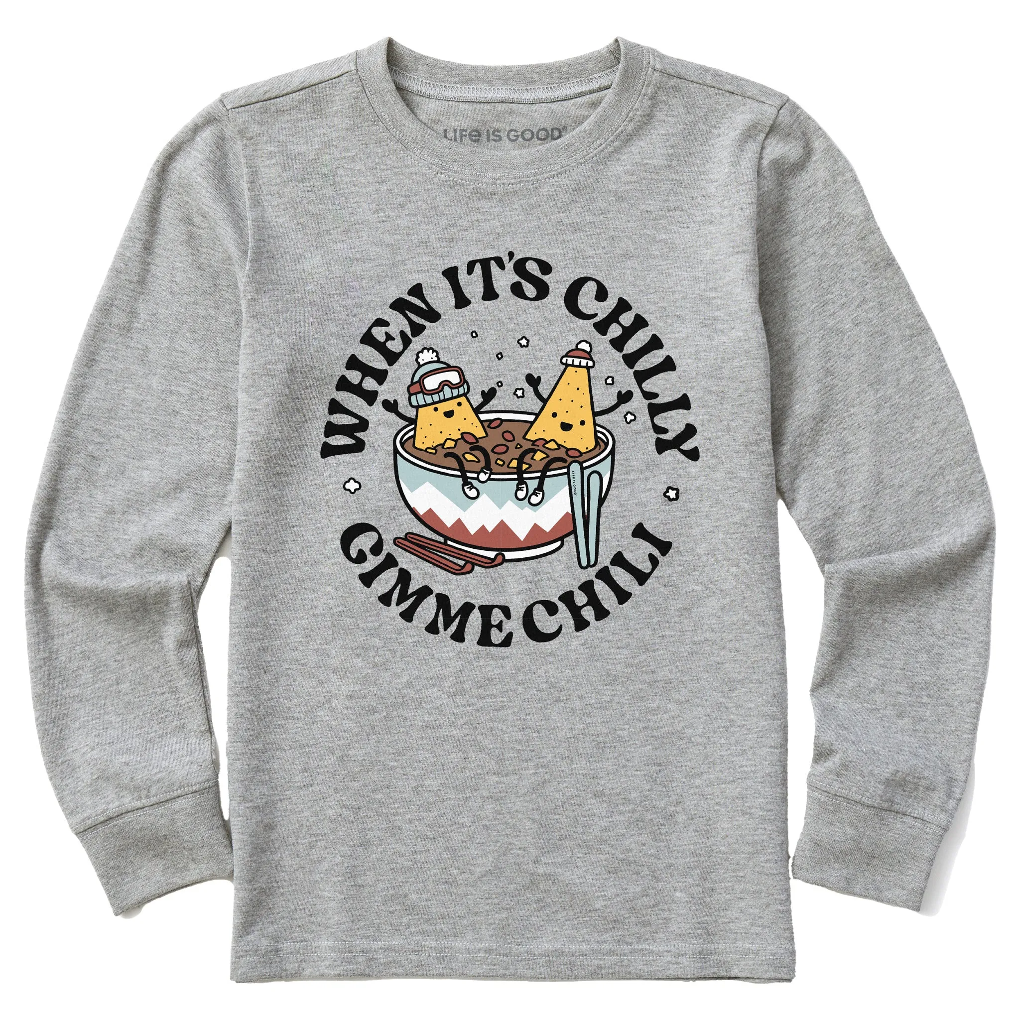 Kids When it's Chilly, Gimme Chili Long Sleeve Crusher Tee Life is Good