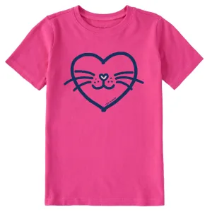 Kids Whisker Heart Short Sleeve Crusher Tee Life is Good