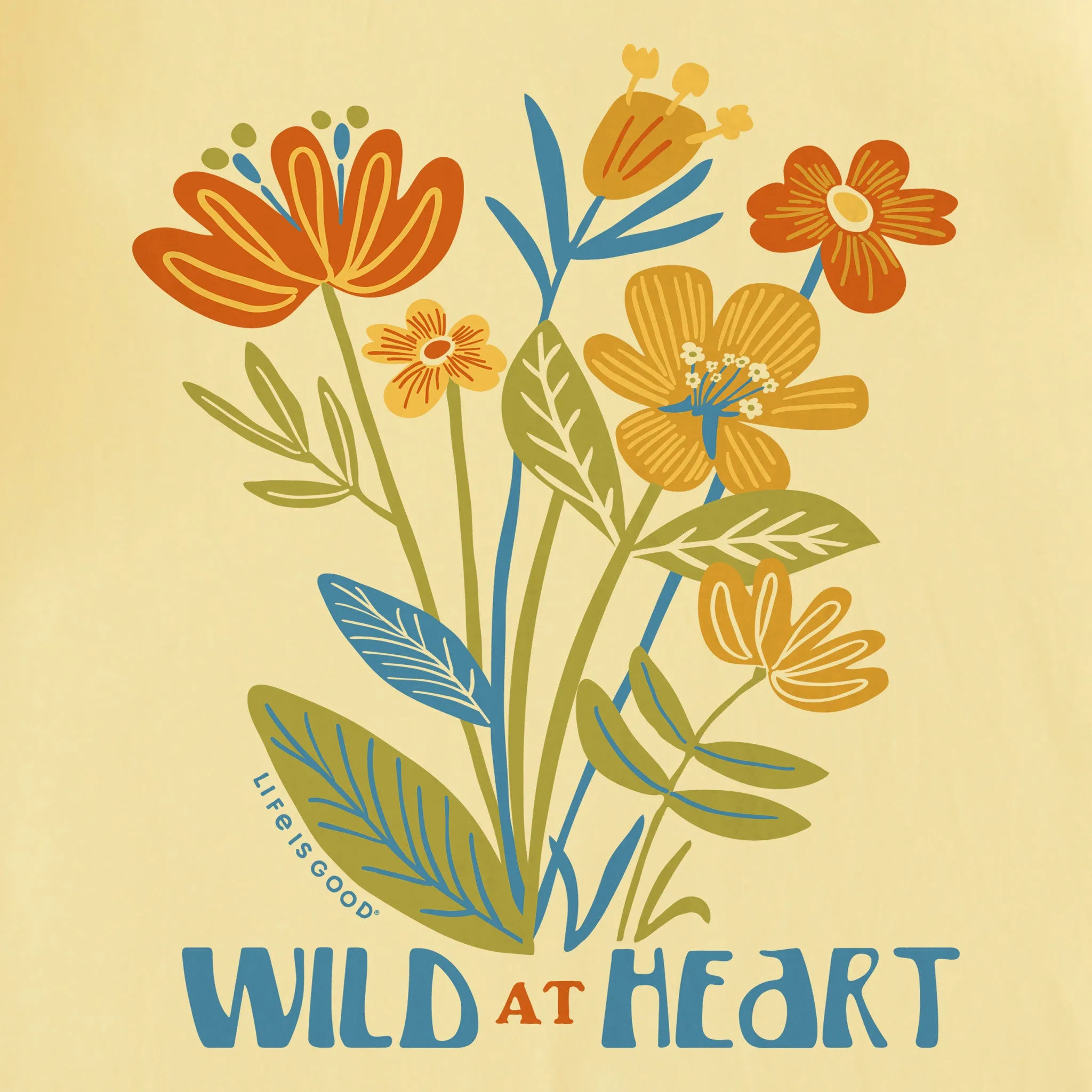 Kids Wild at Heart Flower Bunch Short Sleeve Crusher Tee Life is Good