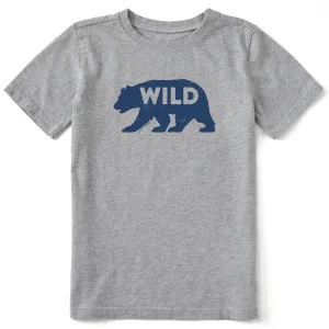 Kids Wild Bear Silhouette Short Sleeve Crusher Tee Life is Good