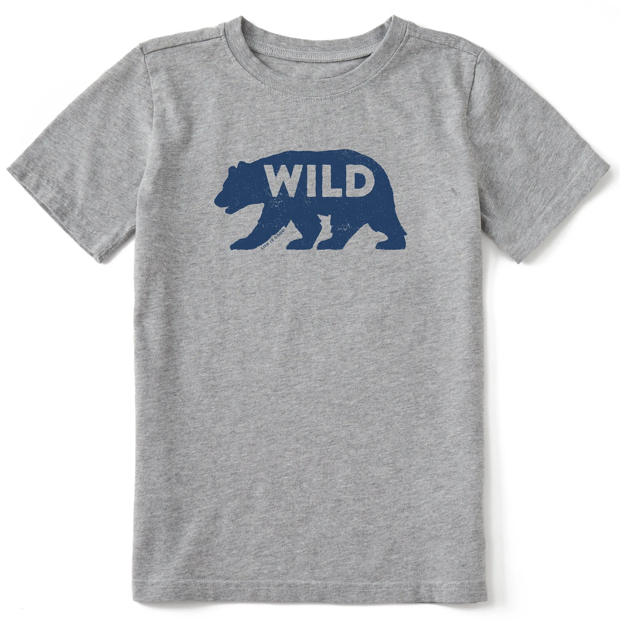 Kids Wild Bear Silhouette Short Sleeve Crusher Tee Life is Good