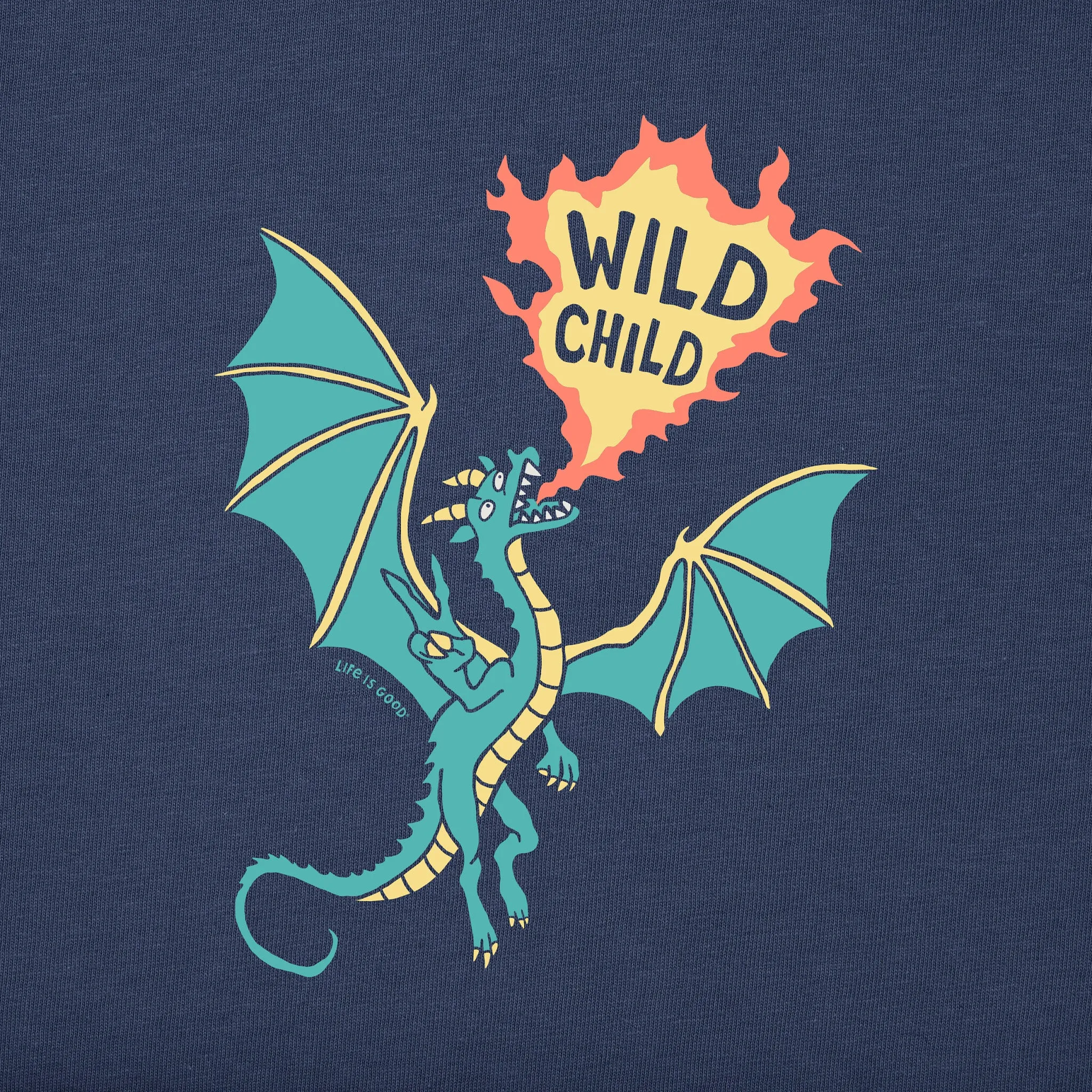 Kids Wild Child Dragon Short Sleeve Crusher Tee Life is Good