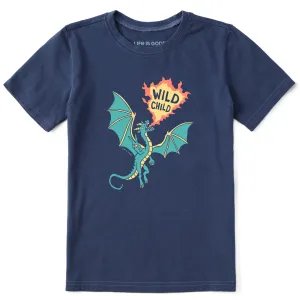 Kids Wild Child Dragon Short Sleeve Crusher Tee Life is Good