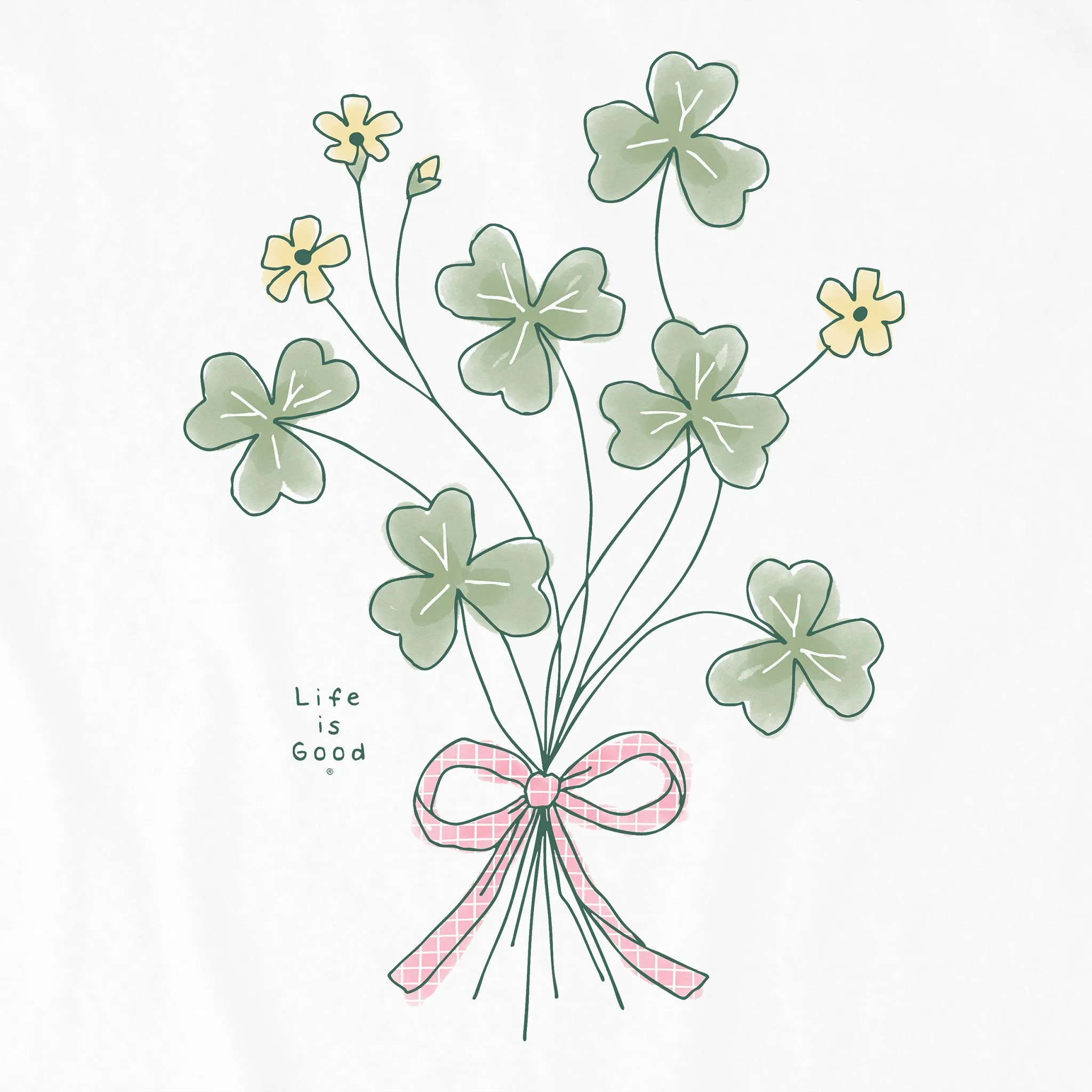 Kids Wildflower Shamrocks Short Sleeve Crusher Tee Life is Good