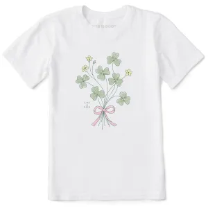Kids Wildflower Shamrocks Short Sleeve Crusher Tee Life is Good