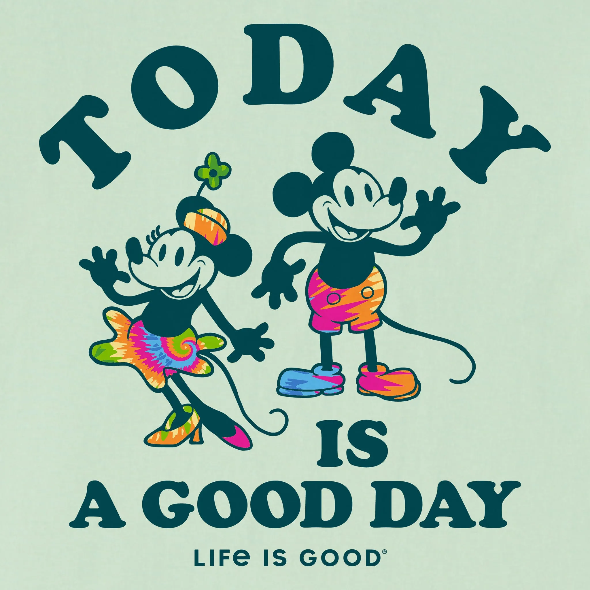 Kids Willie and Lady Good Day Tie Dye Short Sleeve Crusher Tee Life is Good