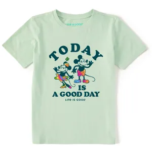 Kids Willie and Lady Good Day Tie Dye Short Sleeve Crusher Tee Life is Good