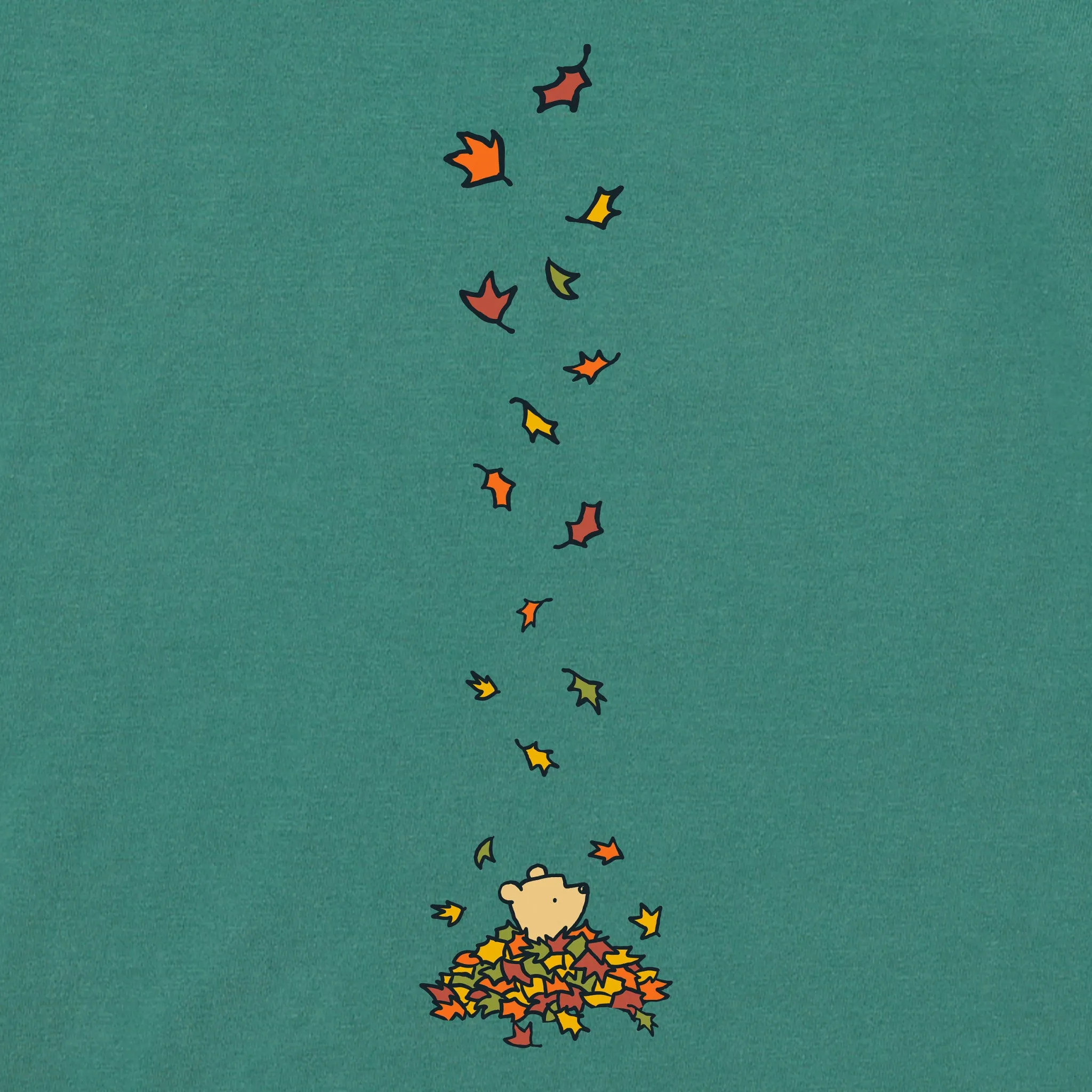 Kids Winnie Falling Leaves Long Sleeve Crusher Tee Life is Good