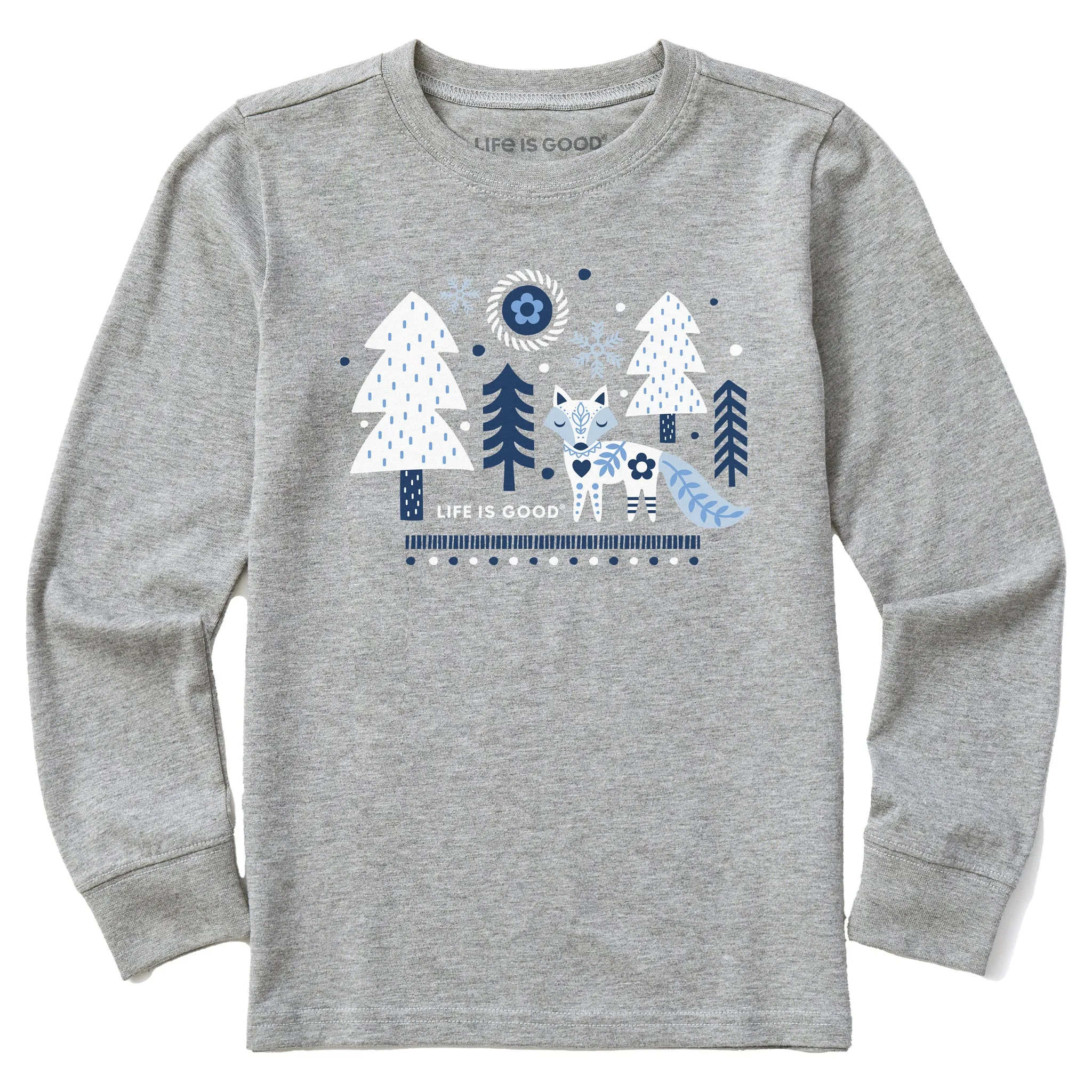 Kids Winter Fox Long Sleeve Crusher Tee Life is Good