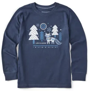 Kids Winter Fox Long Sleeve Crusher Tee Life is Good