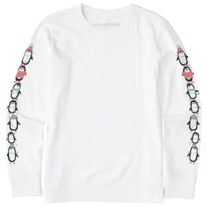 Kids Winter Penguin Stack Long Sleeve Crusher Tee Life is Good