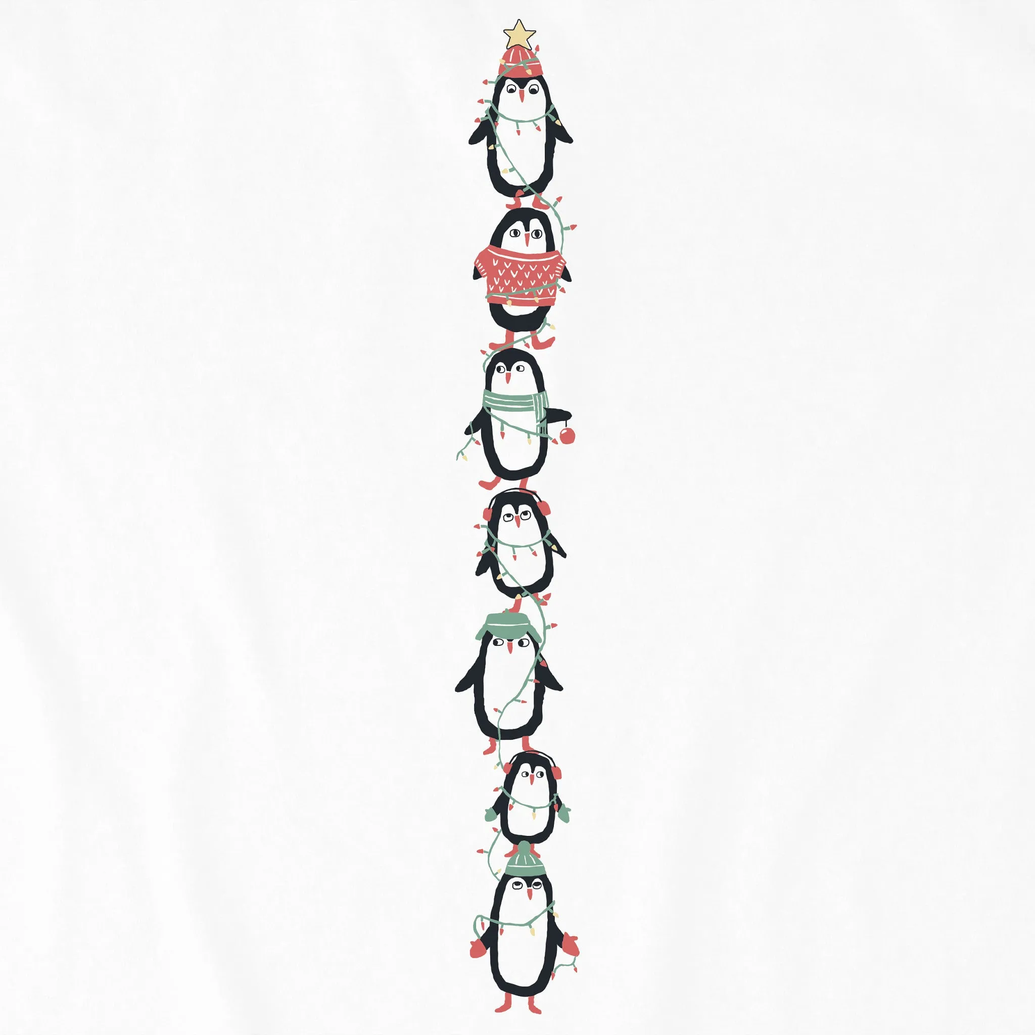 Kids Winter Penguin Stack Long Sleeve Crusher Tee Life is Good