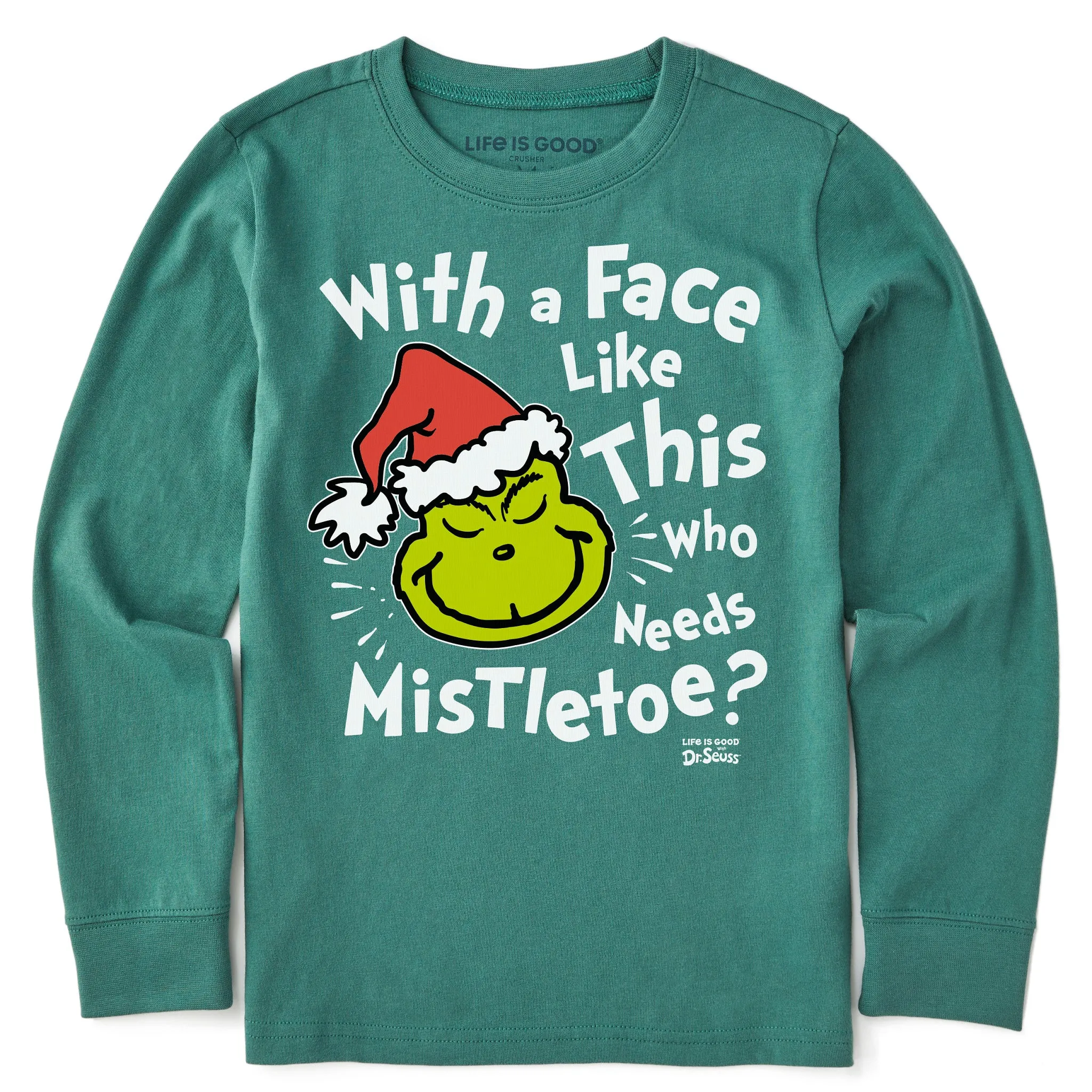 Kids With a Face Like This Grinch Long Sleeve Crusher Tee Life is Good