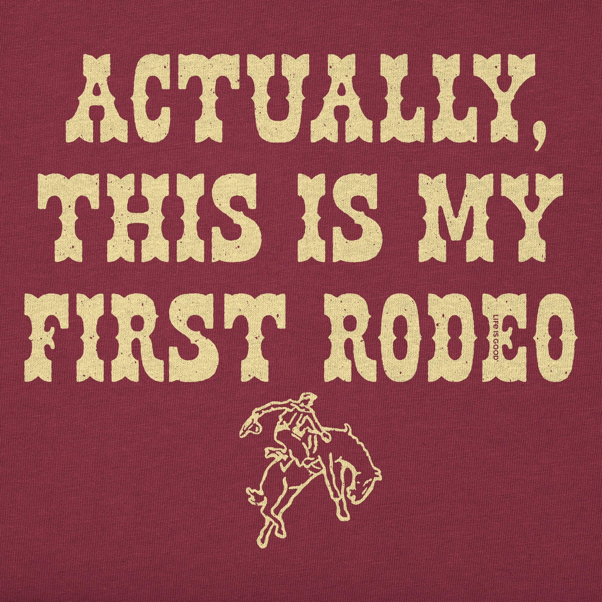 Kids Woodcut First Rodeo Long Sleeve Crusher Tee Life is Good