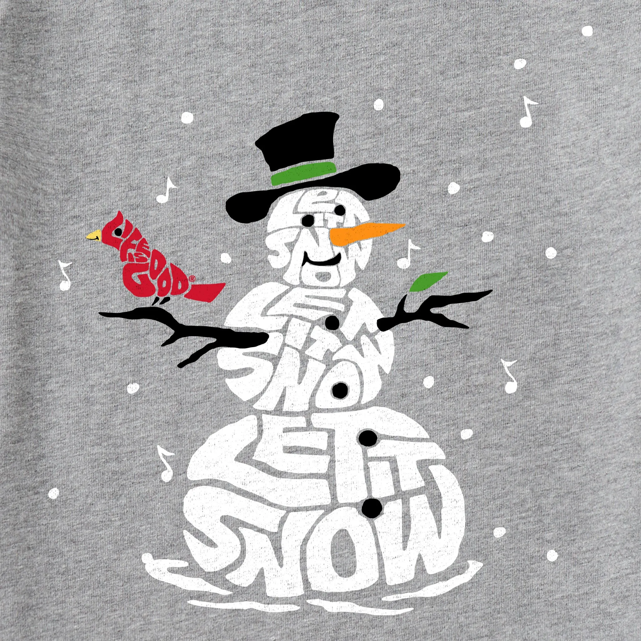 Kids Wordy Let It Snowman Long Sleeve Crusher Tee Life is Good