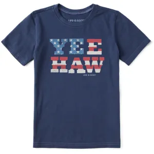 Kids Yeehaw USA Short Sleeve Crusher Tee Life is Good