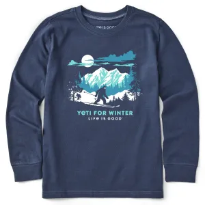 Kids Yeti for Winter Long Sleeve Crusher Tee Life is Good