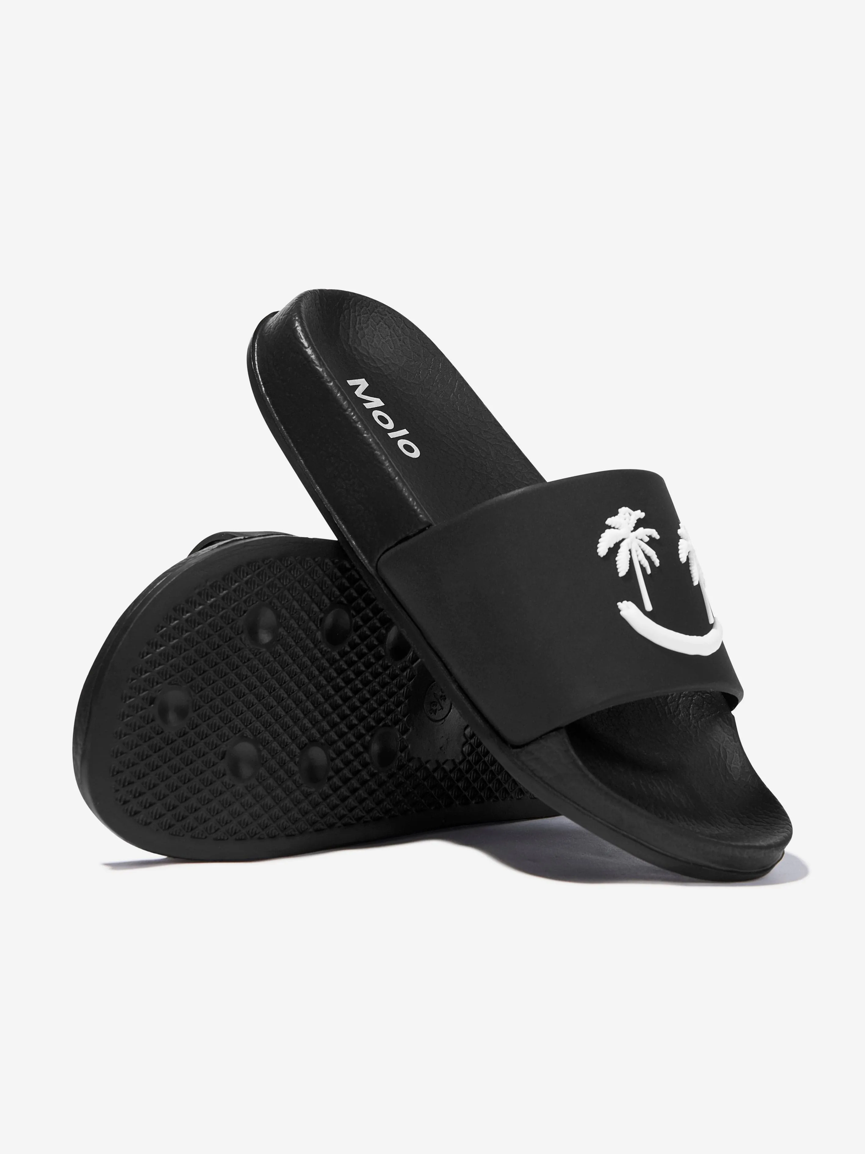 Kids Zhappy Sliders in Black
