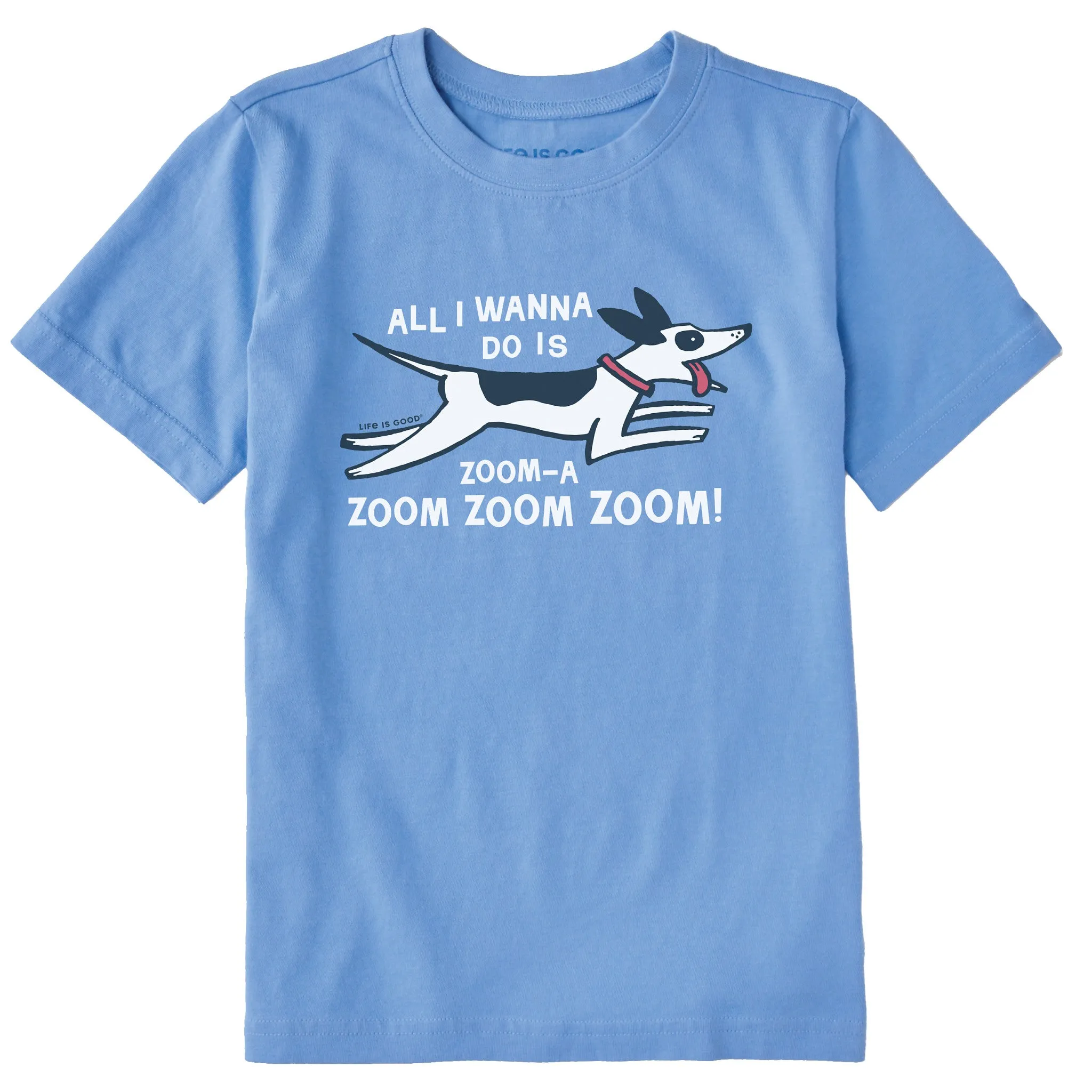 Kids Zoom Zoom Dog Short Sleeve Crusher Tee Life is Good