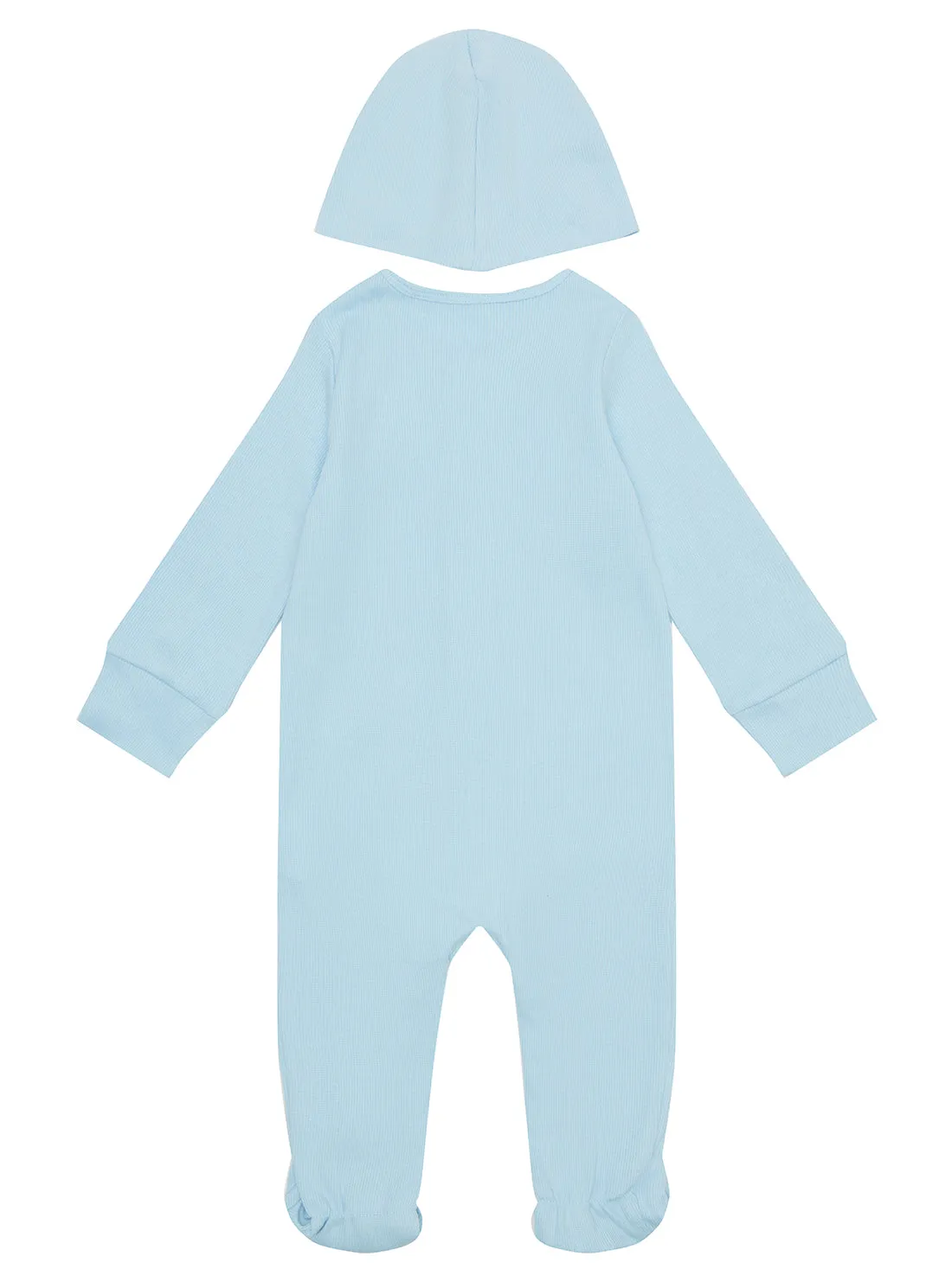 Light Blue Stretch Overall with Hat (0-12M) Guess