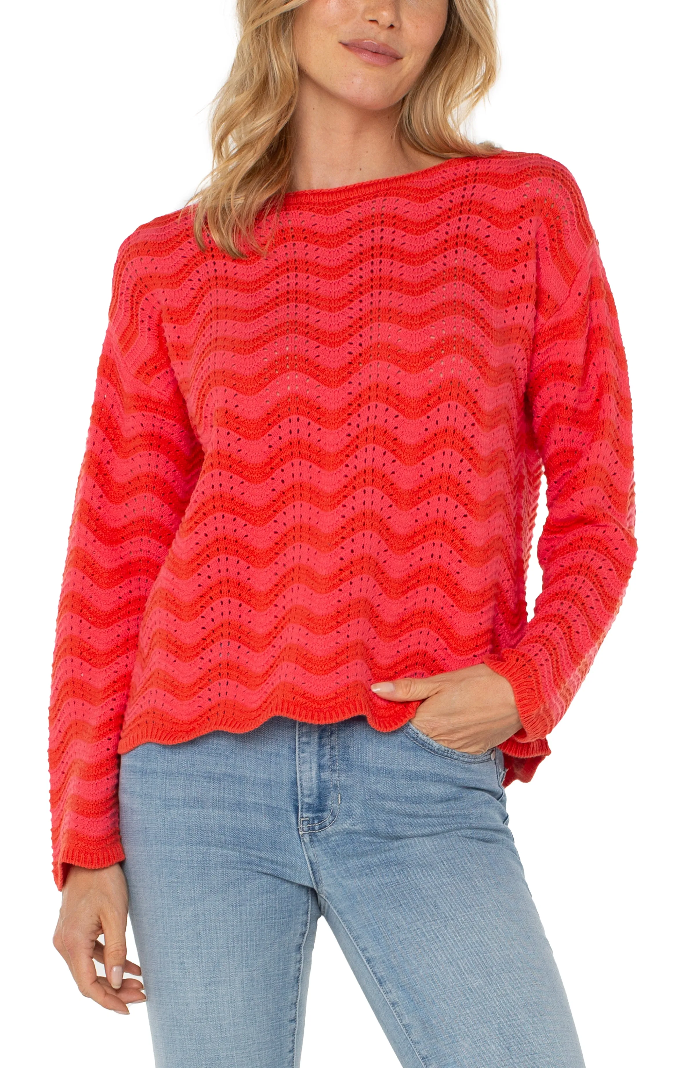 Liverpool Los Angeles LONG SLEEVE BOATNECK SWEATER