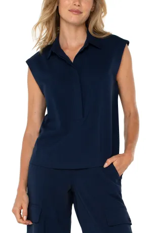 Liverpool Los Angeles SLEEVELESS CROPPED SHIRT