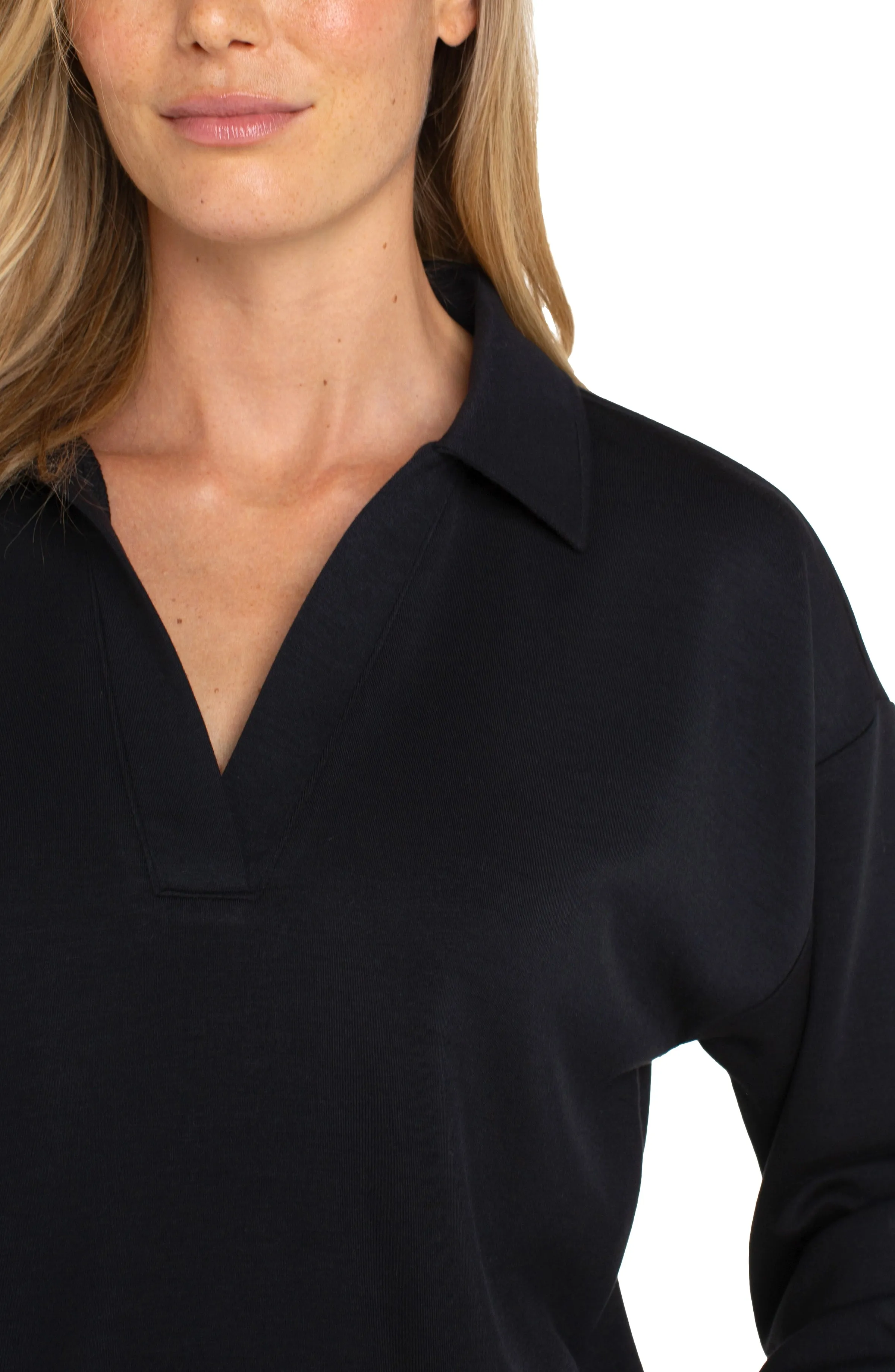 Liverpool Los Angeles V-NECK POPOVER WITH COLLAR