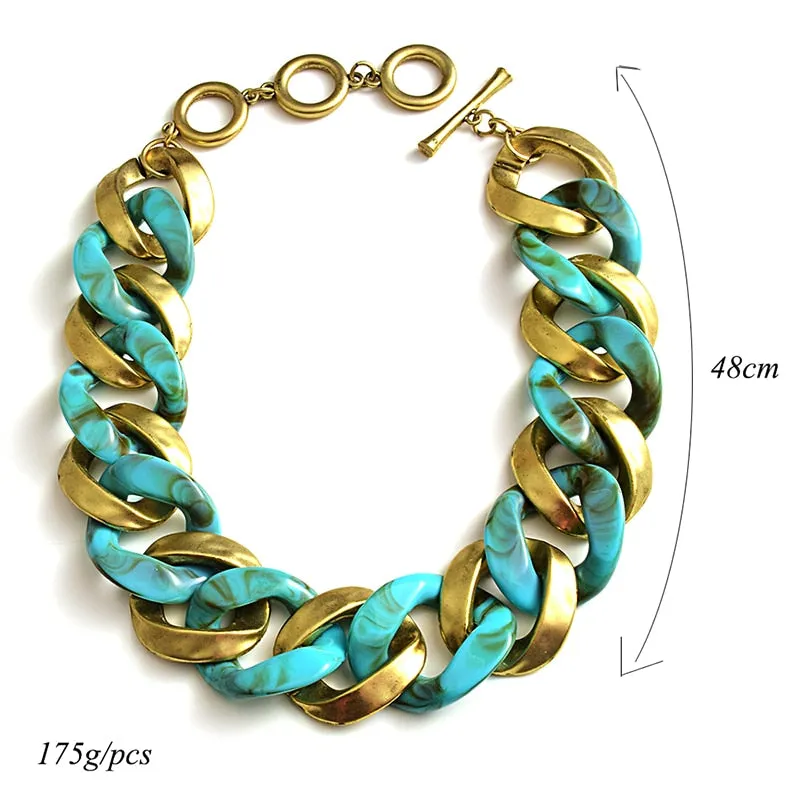 Matte-Gold Acrylic Necklace Anna Kay Co