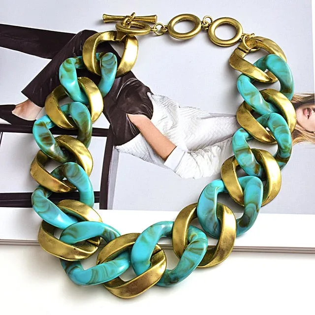 Matte-Gold Acrylic Necklace Anna Kay Co