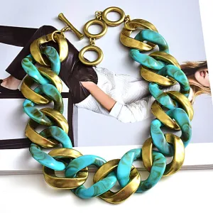 Matte-Gold Acrylic Necklace Anna Kay Co