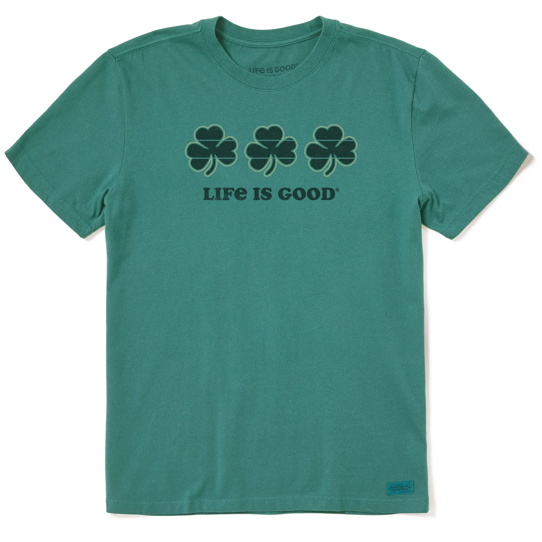 Men's 3 Clovers Stripe Short Sleeve Crusher Tee Life is Good