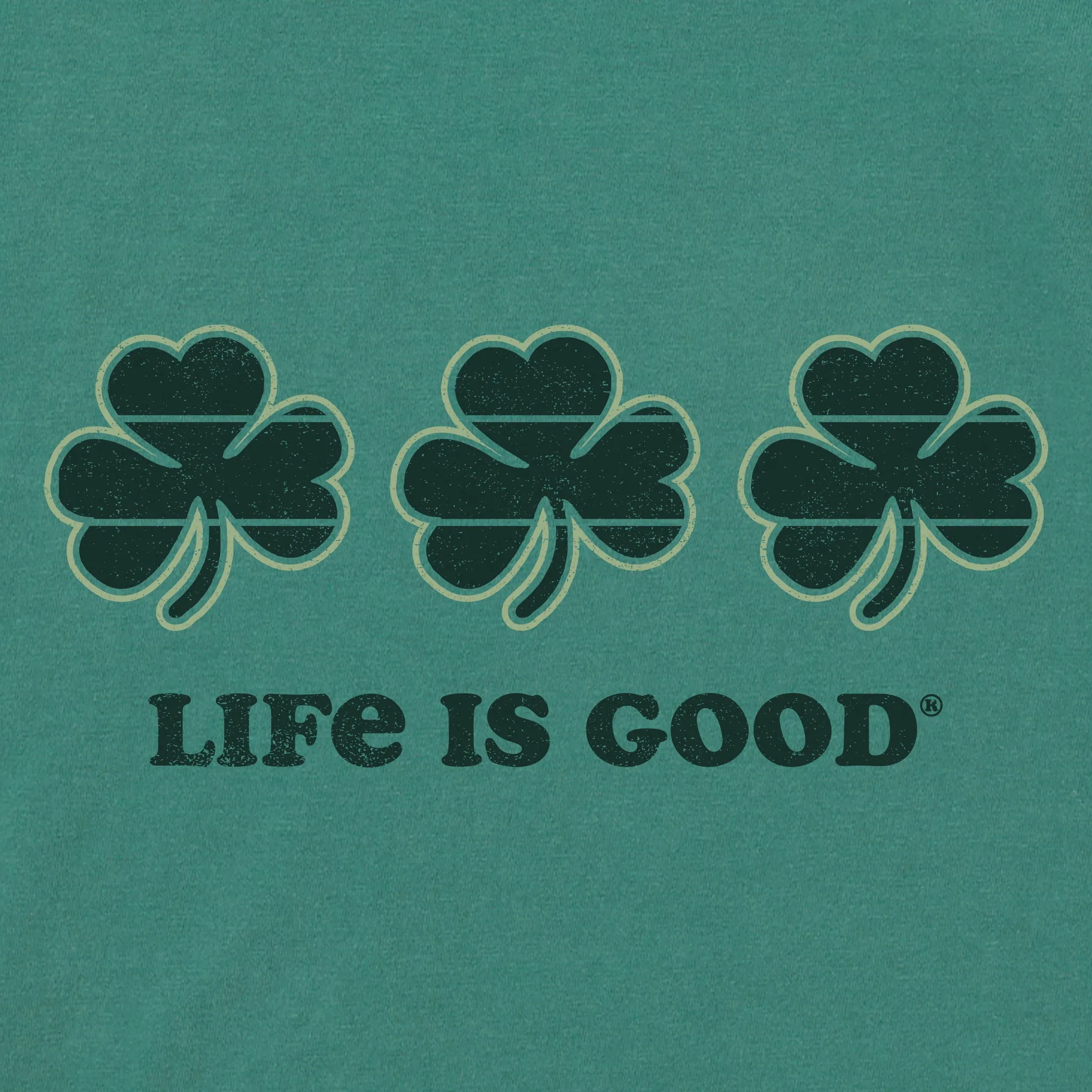Men's 3 Clovers Stripe Short Sleeve Crusher Tee Life is Good