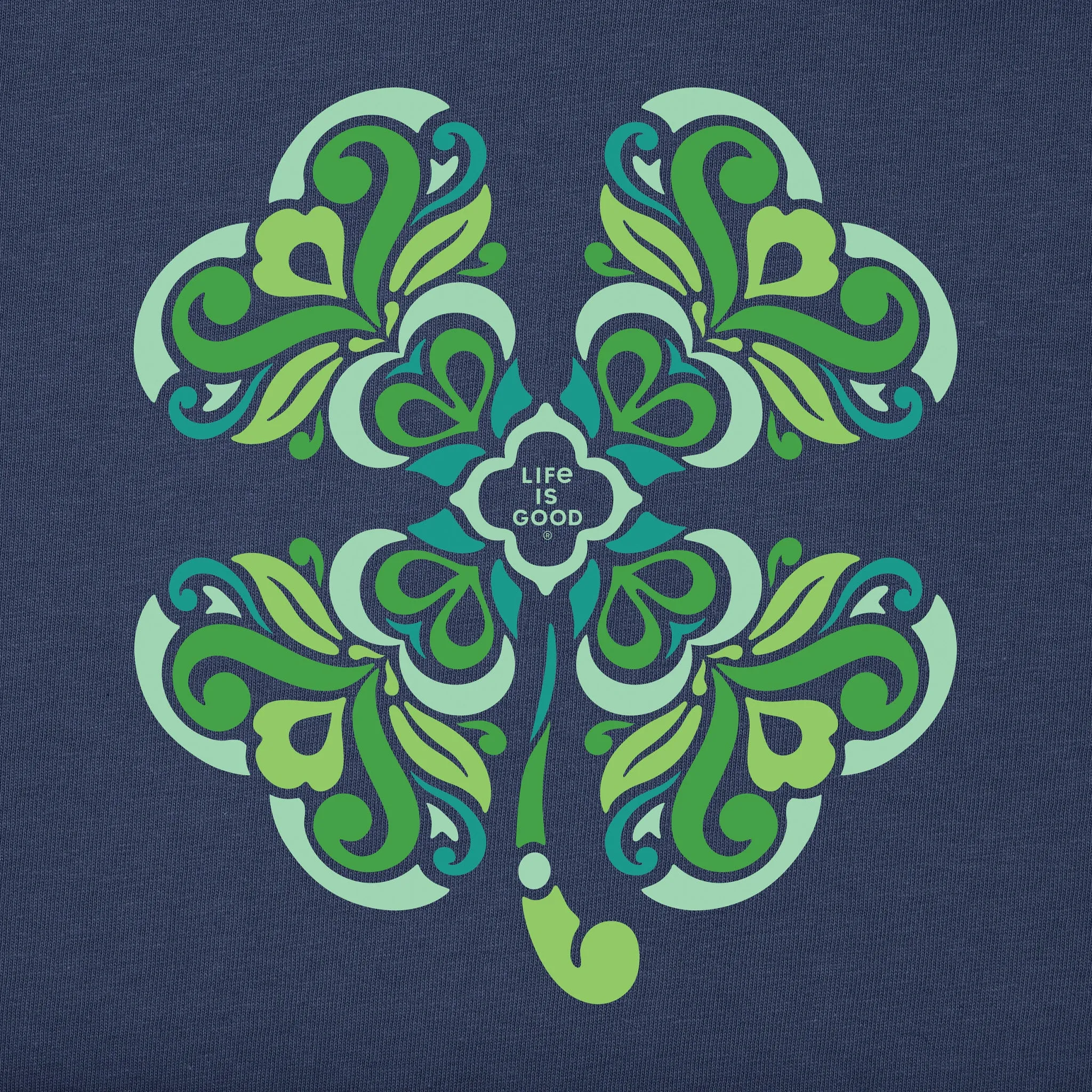 Men's 4 Leaf Clover Swirl Short Sleeve Crusher Tee Life is Good