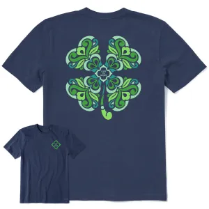 Men's 4 Leaf Clover Swirl Short Sleeve Crusher Tee Life is Good