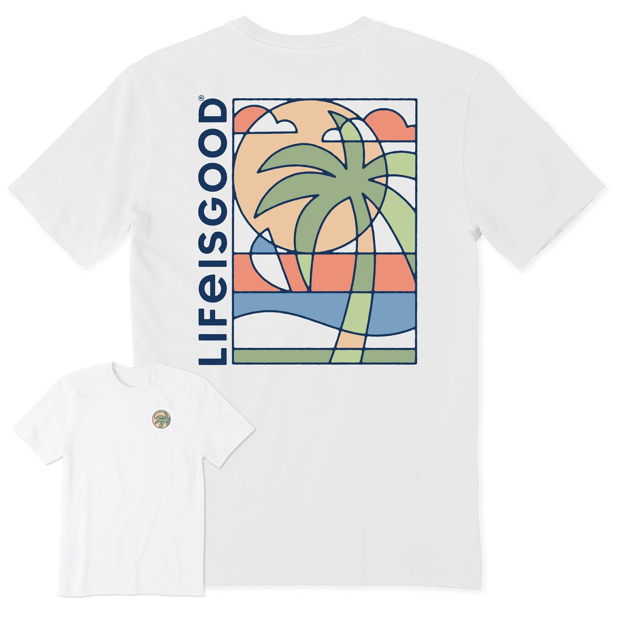Men's Abstract Beach Short Sleeve Crusher Tee Life is Good