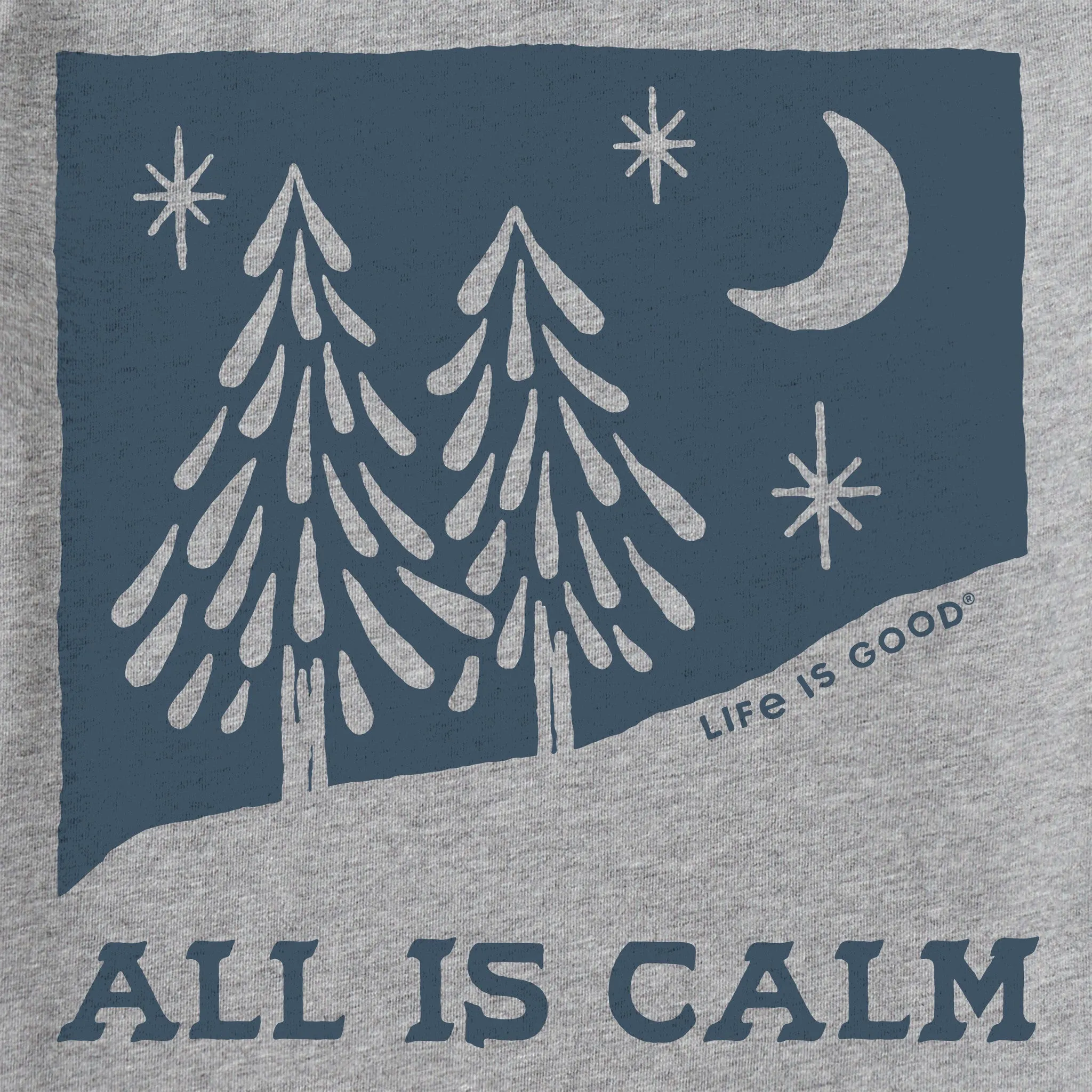 Men's All is Calm Snowy Pines Long Sleeve Crusher Tee Life is Good
