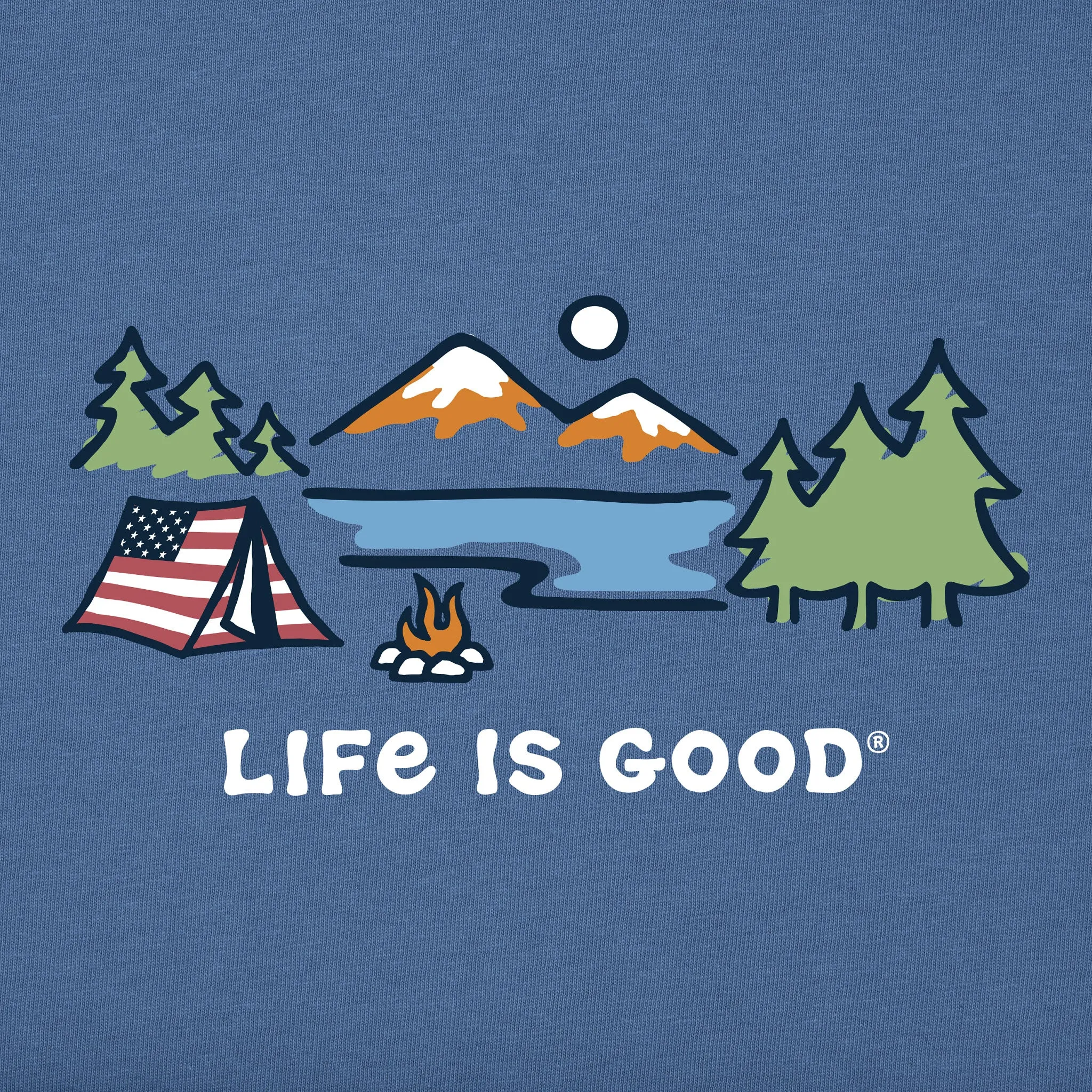 Men's Americana Tent Short Sleeve Tee Life is Good