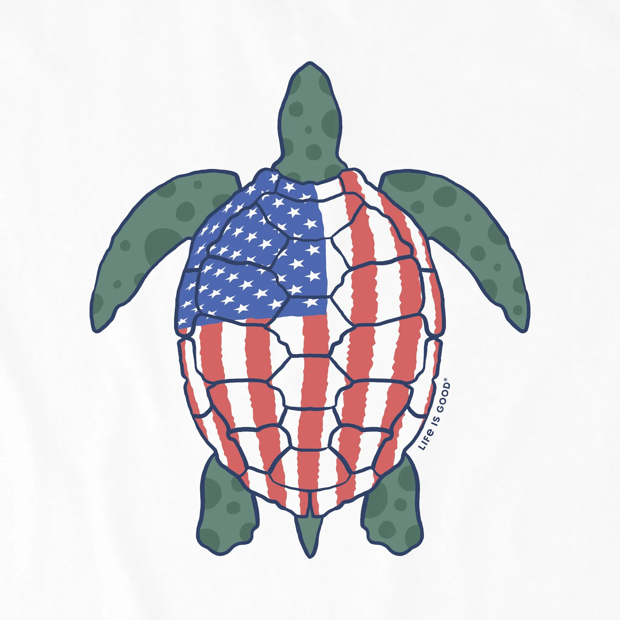 Men's Americana Turtle Short Sleeve Tee Life is Good
