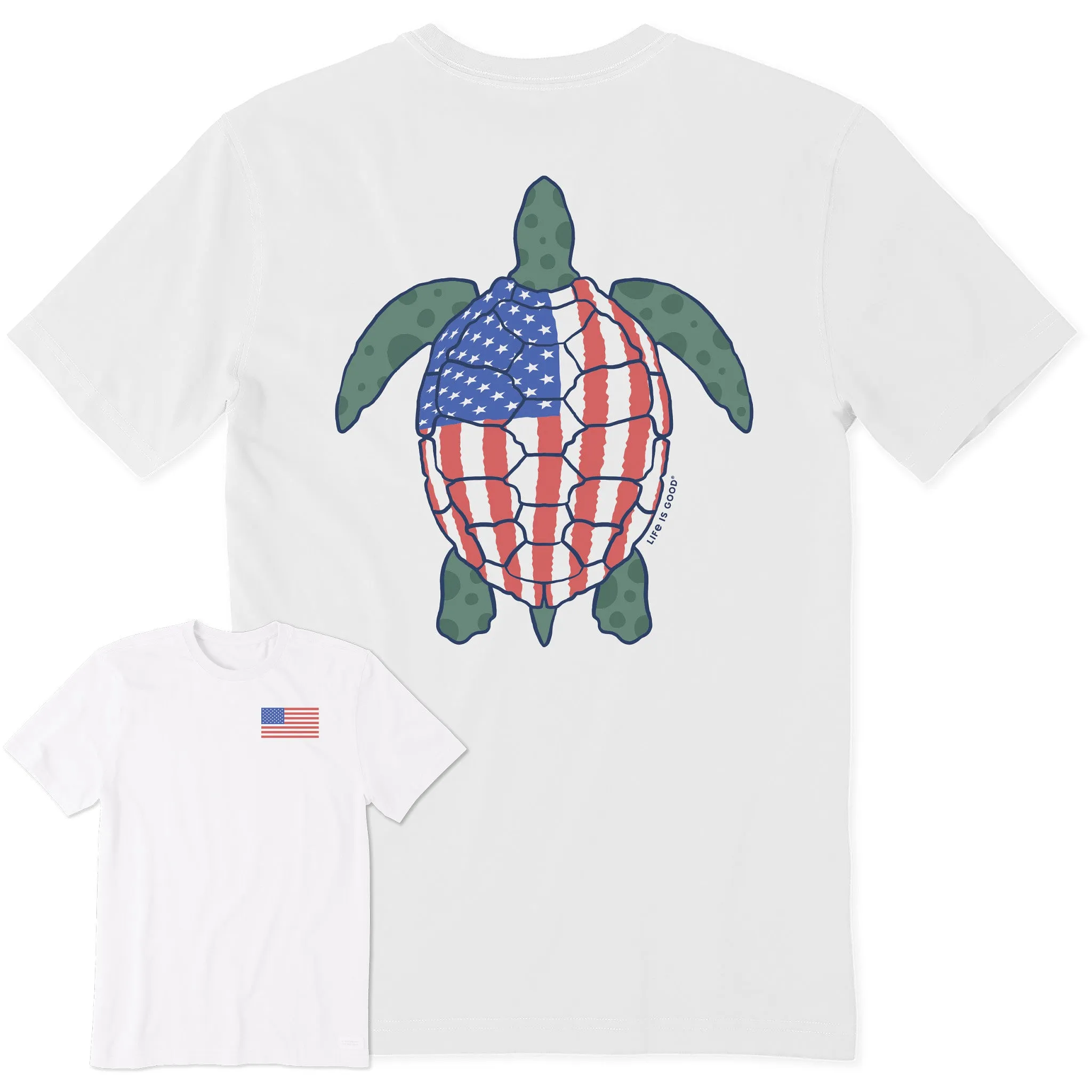 Men's Americana Turtle Short Sleeve Tee Life is Good