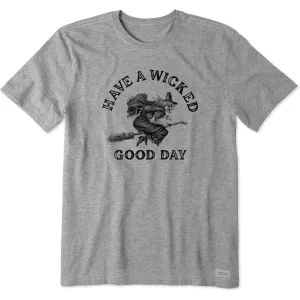Men's Antique Wicked Good Day Witch Short Sleeve Crusher Tee Life is Good