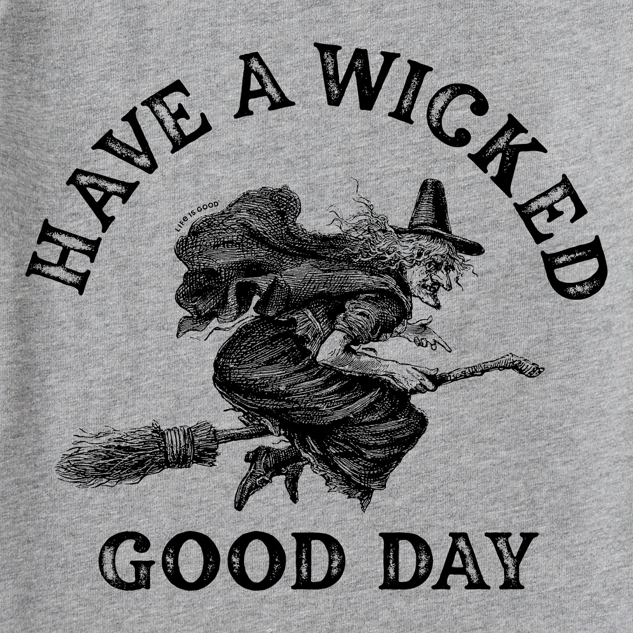 Men's Antique Wicked Good Day Witch Short Sleeve Crusher Tee Life is Good