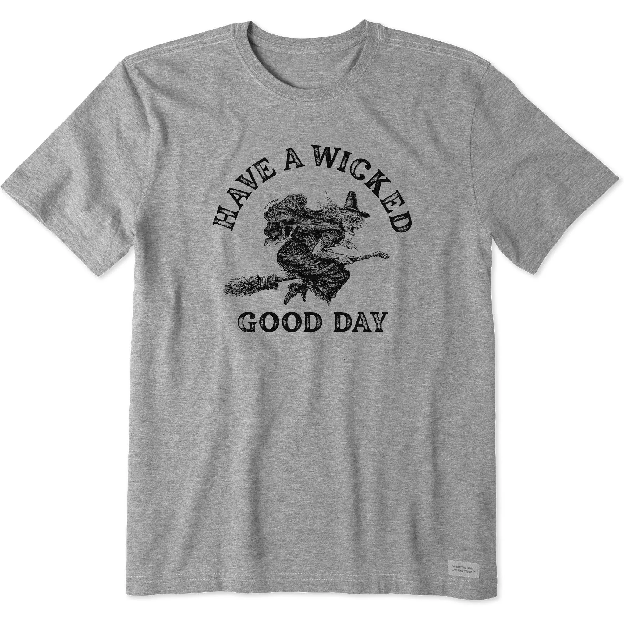 Men's Antique Wicked Good Day Witch Short Sleeve Crusher Tee Life is Good