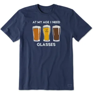 Men's At My Age Beer Glasses Short Sleeve Tee Life is Good