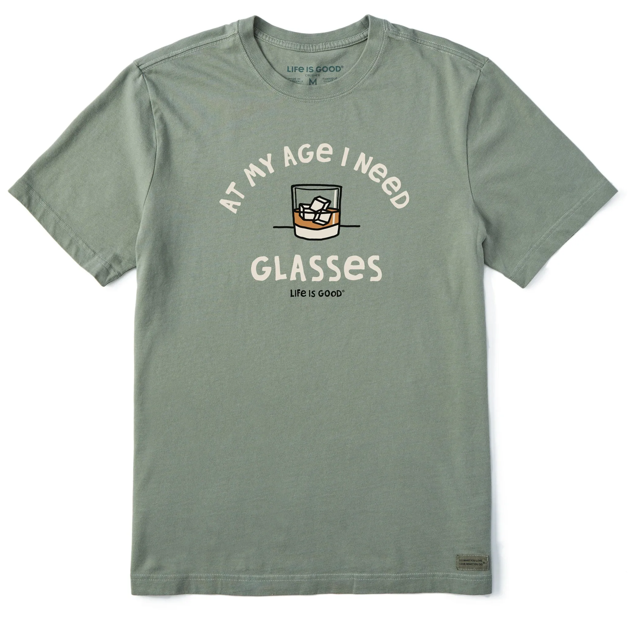 Men's At My Age Whiskey Glasses Short Sleeve Tee Life is Good