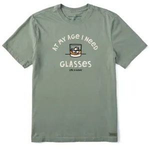 Men's At My Age Whiskey Glasses Short Sleeve Tee Life is Good