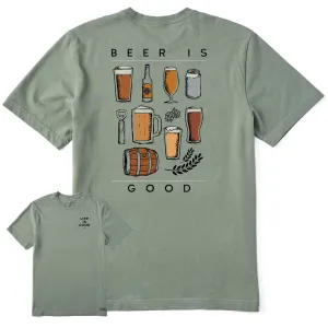 Men's Beer is Good Short Sleeve Crusher Tee Life is Good