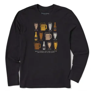 Men's Beer is Proof Long Sleeve Crusher Tee Life is Good