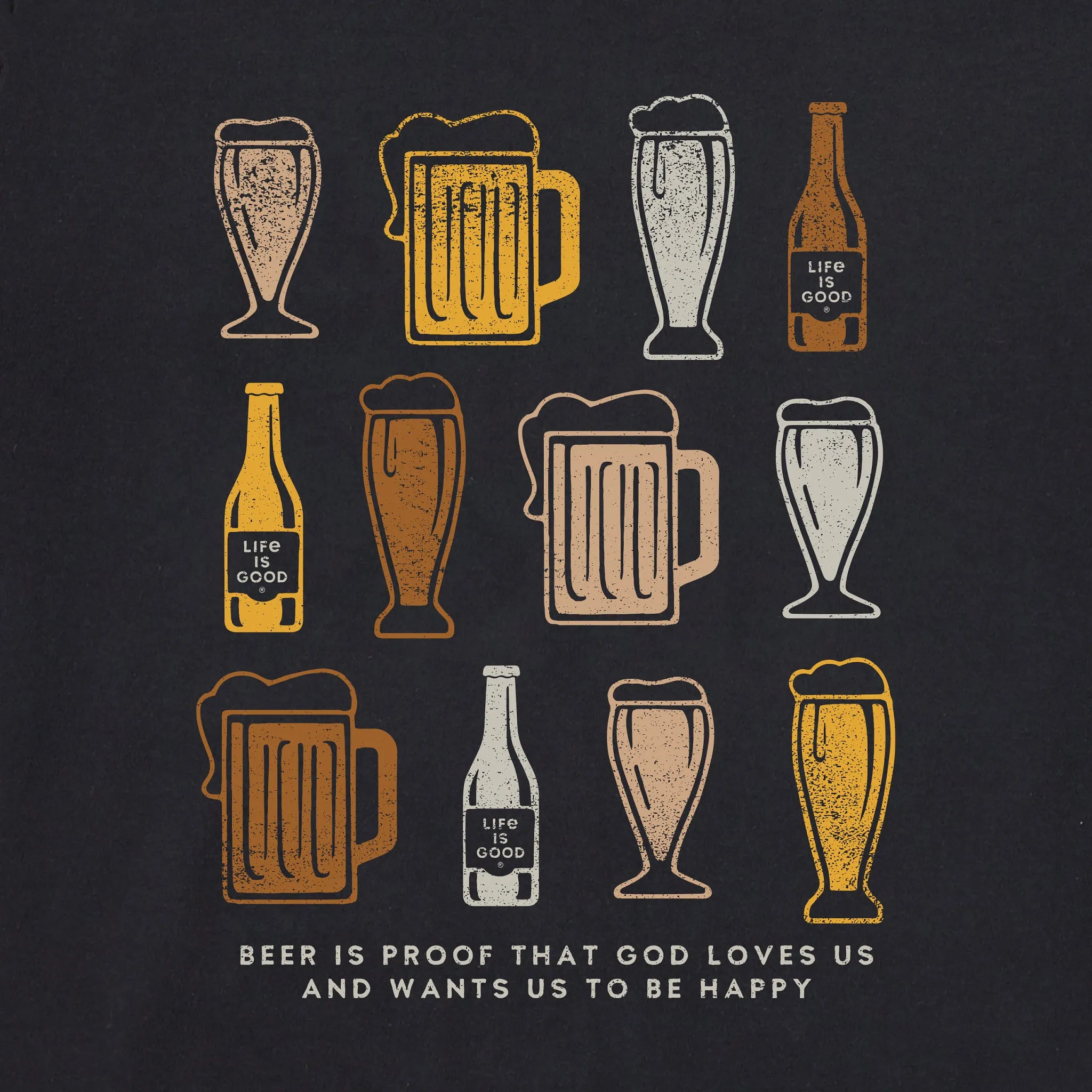 Men's Beer is Proof Long Sleeve Crusher Tee Life is Good