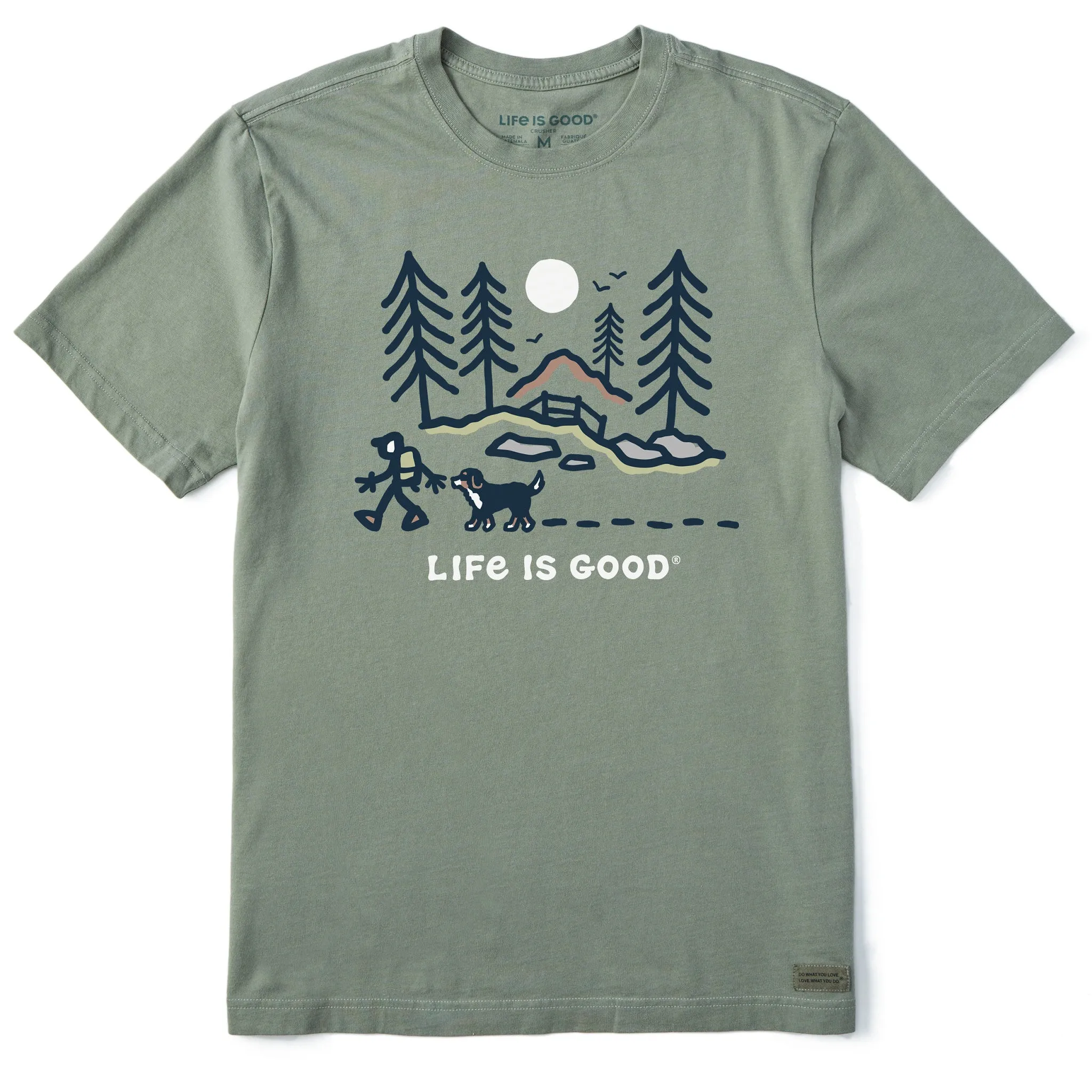 Men's Bernese Hiking Through the Woods Short Sleeve Crusher Tee Life is Good